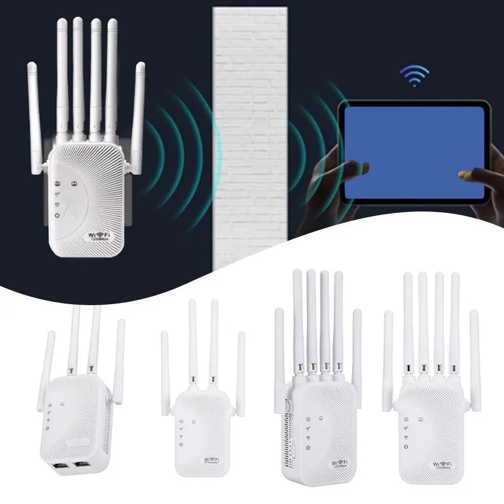 New 2.4+5G Gigabit Dual-band WIFI Signal Amplifier Enhancer King Intelligence Network Through The Wireless Home Wall Q7V1