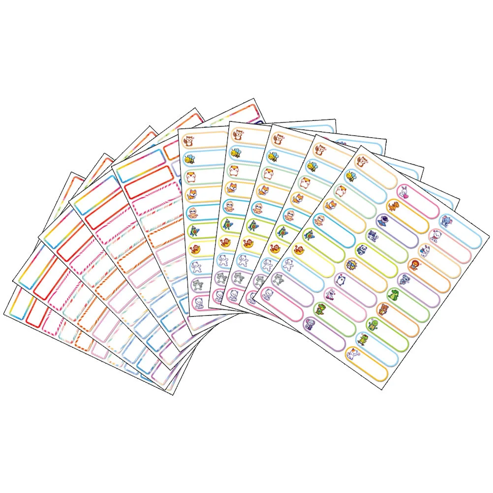 10 أوراق ملصقات علامات الاسم ملصقات لاصقة قابلة للكتابة لتنظيم الفصول الدراسية للاستخدام المنزلي علامات اسم فارغة لزجاجات المياه