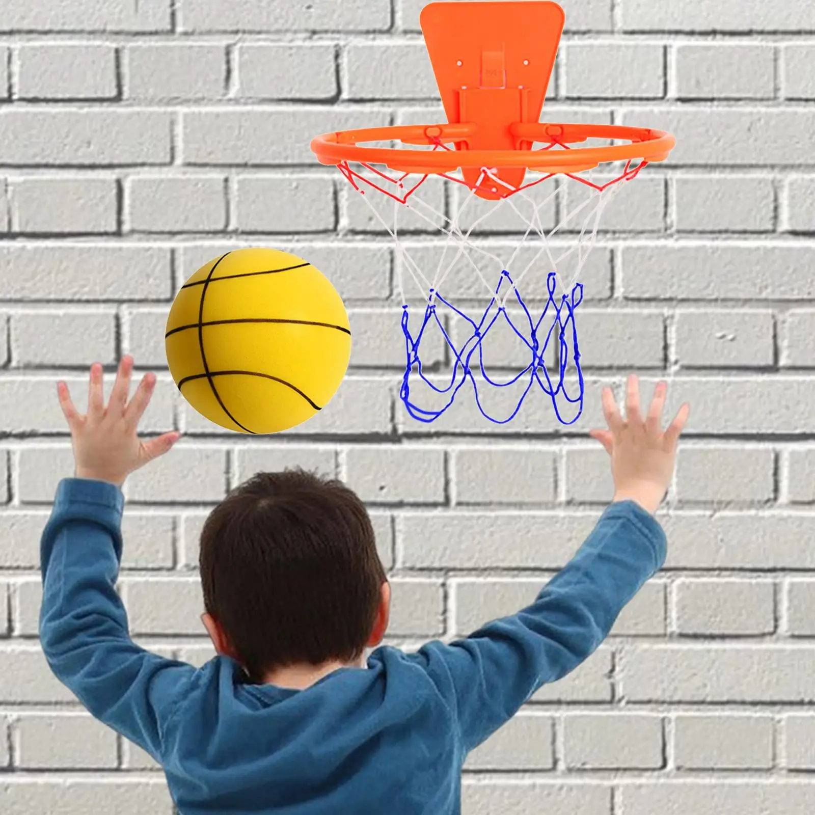 Silent Basketball with Hoop Easy to Grip Lightweight Silent Kids Sports Ball