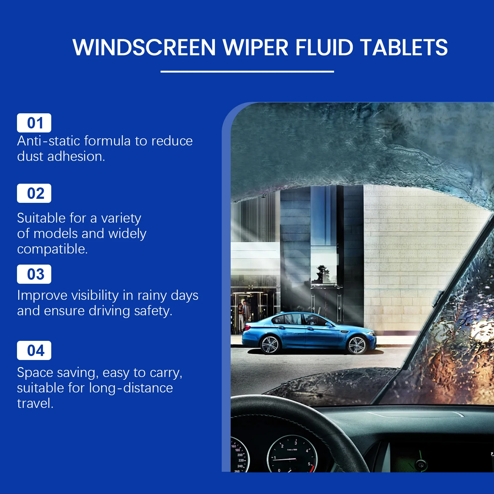 Solid Cleaner Car Windscreen Cleaner Effervescent Tablet Auto Wiper Glass Solid Cleaning Concentrated Tablets Detergent image 3