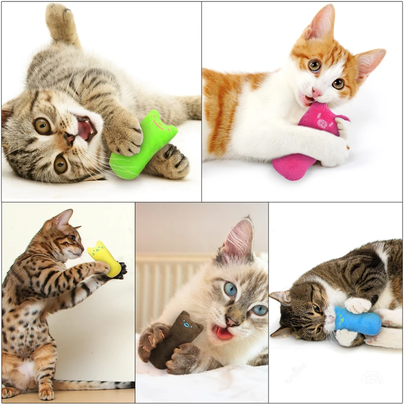 Pet Cats Cute Toys prodotti Catnip denti di gattino rettifica peluche Thumb Pillow Play Game Mini accessori cotone Soft Chew Bite Toy