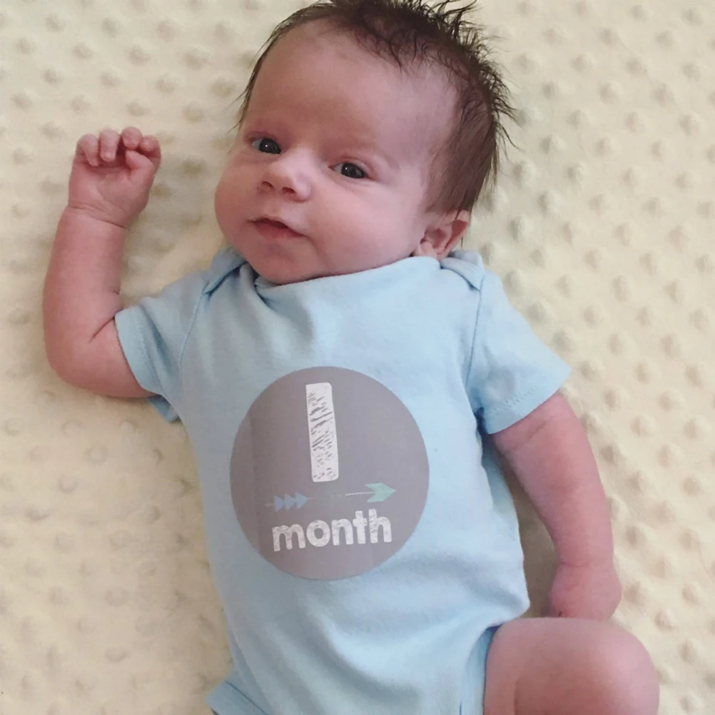 

12pcs First Year Milestone Infant Belly Baby Milestone Belly Stickers Newborn Monthly Stickers Baby Photo Props