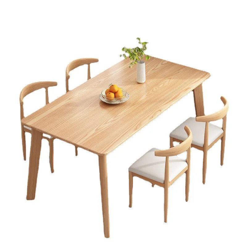 

Nordic dining table household small apartment modern simple rental house rectangular eating table commercial dining