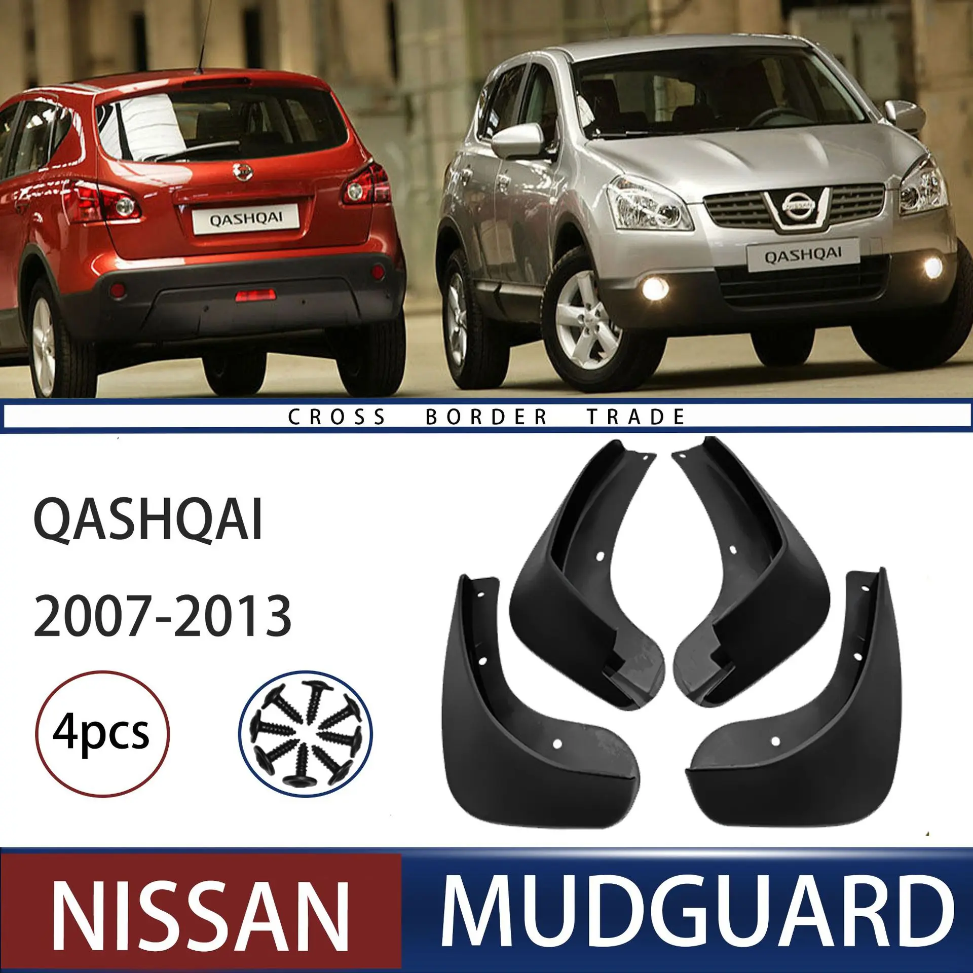 

FOR Nissan Qashqai J10 2007-2013 Car Molded Mud Flaps Splash Guards Mudguards Front Rear Styling Front Rear Car Accessories