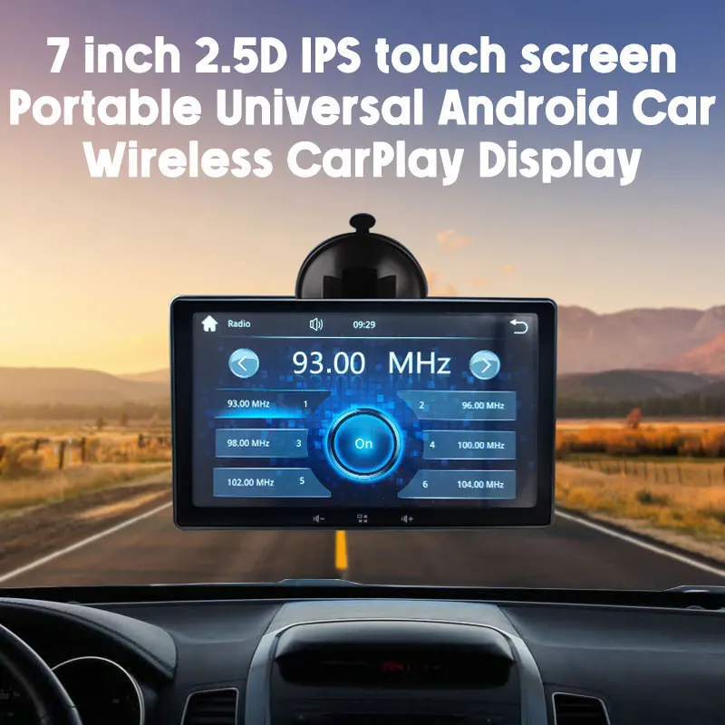 

Универсальный беспроводной дисплей CarPlay для Android-автомобилей, 7 дюймов, 2.5D IPS сенсорный экран