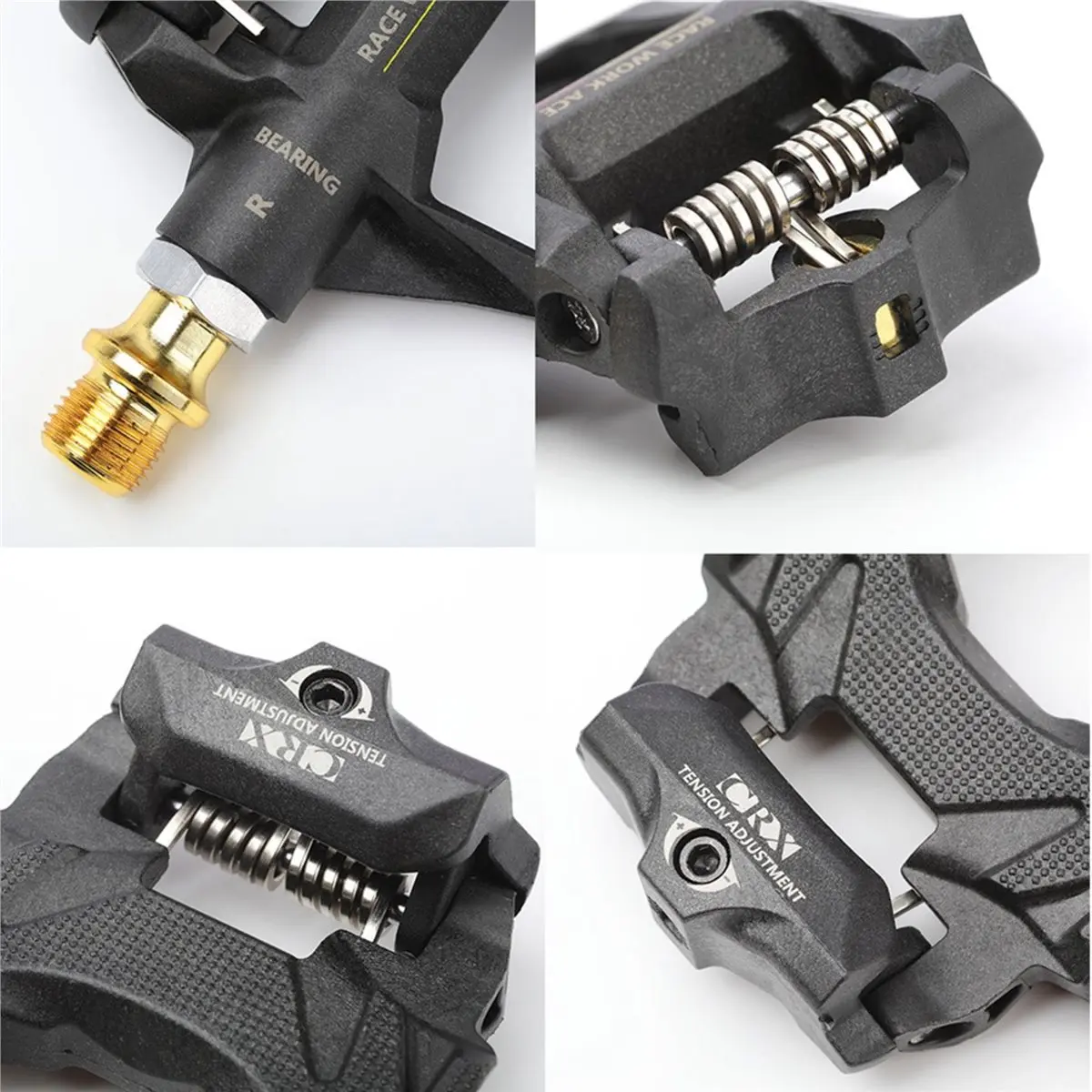 

AB31 RACEWORK Road Bicycle Lock Pedal Road Bike Lightweight Self-Locking Foot Pedal SPD-SL System with Locking Plate Pedal