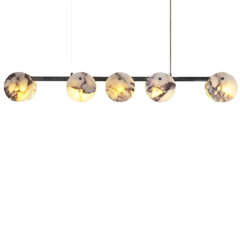 Restaurant Bar Light Luxury Nordic  Room High-end Designer Villa Model Room One-word Marble Minimalist Chandelier