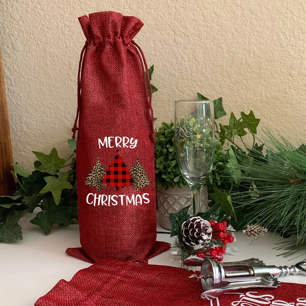 Merry Christmas Wine Bag Coworker Christmas Gifts Christmas Decoration Santa Bottle Dinner Party Xmas Table Bottle Bags