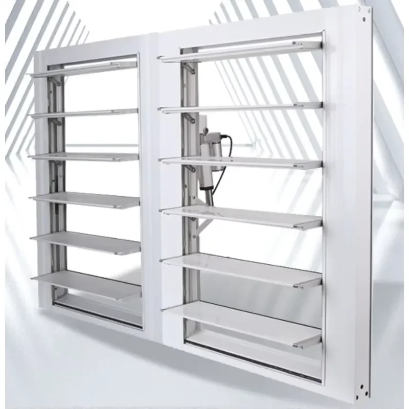 Modern Horizontal Building Wall Facade Automatic Louver Systems Exterior Aluminum Blade Shutter Louver Fence