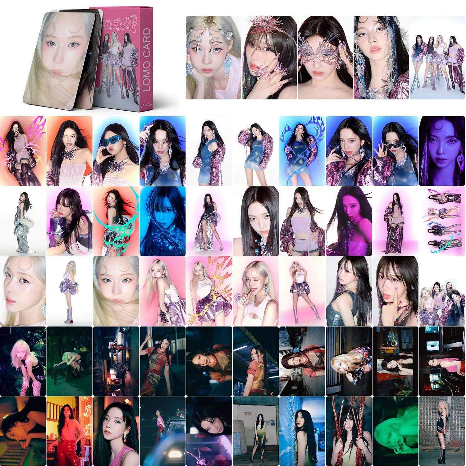 Imagem -02 - Impresso Photocards para Meninas Armageddon Inverno Karina Giselle Lomo Card Fans Gift Supernova Novo Álbum 55 Pcs por Conjunto hd