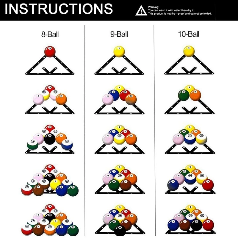 6PCS Magic Ball Rack Holder Sheet Billiards Triangle Cue Accessories For Magic Ball Rack 8, 9, And 10 Ball