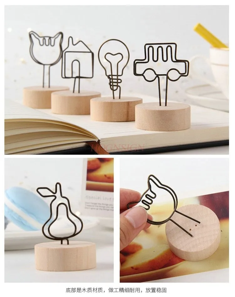 3 Buah Klip Catatan Kayu Klip Foto Lucu Ornamen Dekorasi Desktop