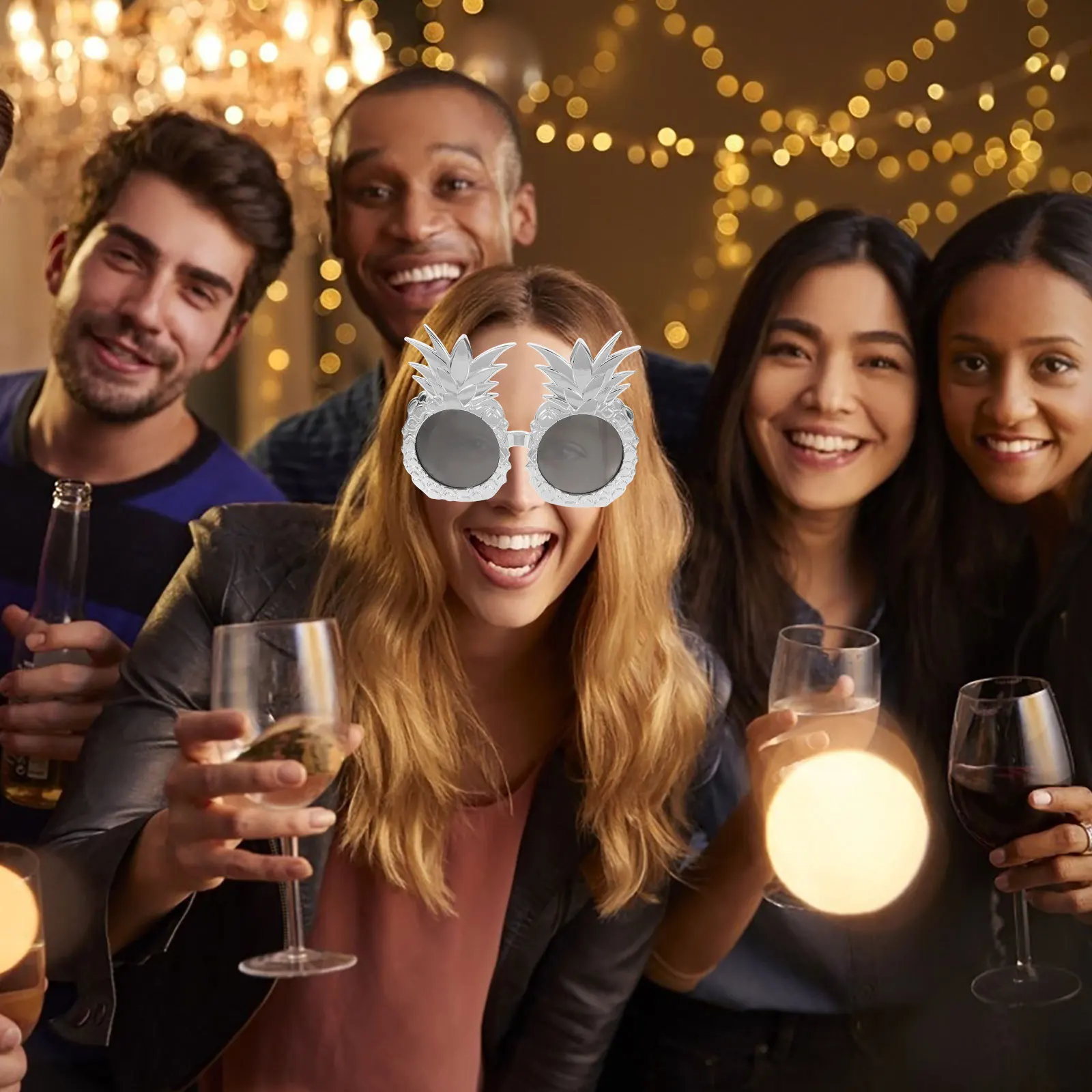 Tropische ananas zonnebril Hawaiiaanse feestbrillen Leuke fruittinten voor zwembadstrand Luau-vieringen Universeel