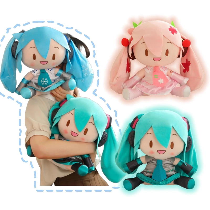 30cm Cartoon Hatsune Miku Plush Toy New Bow Miku Preciality Sakura Hatsune Miku Plushies Sleeping Doll Soft Gifts Girl