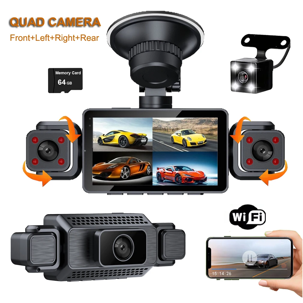 4 Channels Dash Cam…