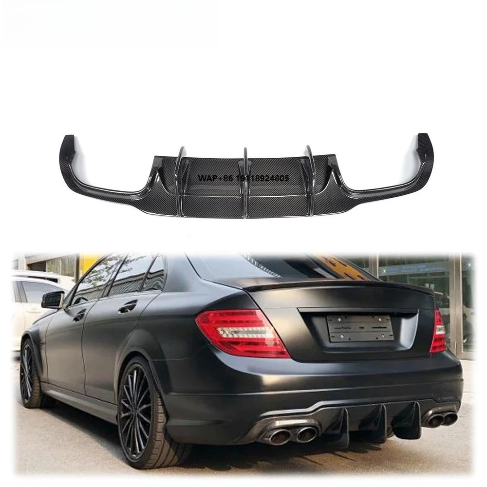 

Rear Bumper Diffuser Lip Spoiler for Benz C-Class W204 C63 C300 Sport Sedan Coupe 2012-2014 Carbon Fiber / FRP