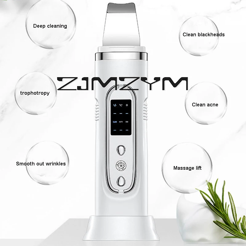 Ultrasonic Electric Skin Scrubber, Limpeza Facial, Limpador Profundo De Poros, Removedor de cravo Acne, Descascar o Dispositivo Pá, Máquina De Beleza