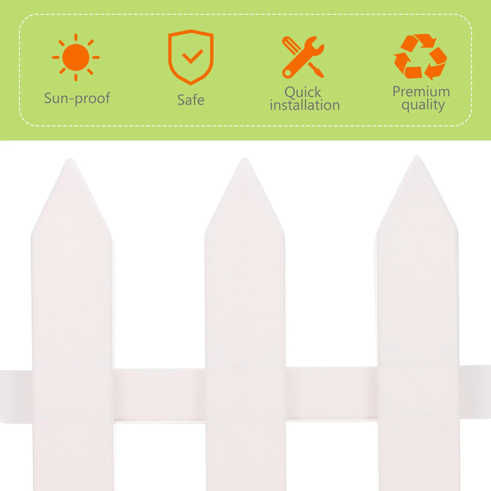 

White Guardrail Flowerbed Picket Fence Garden Barrier Edging Border for Lawn Edgings Decorative