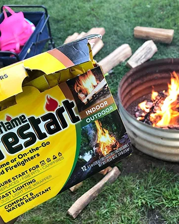 Indoor Outdoor Quick Light Firelog for Camping, Firepits, Bonfires, and Fireplaces