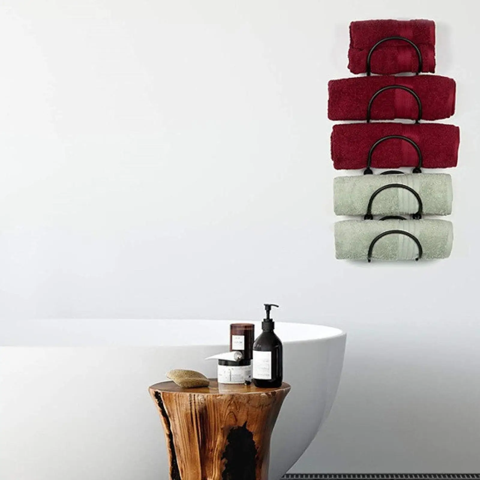 

Wine Rack Wall Mounted Metal Holds 5 Bottles Hanging for Home Kitchen Cellar