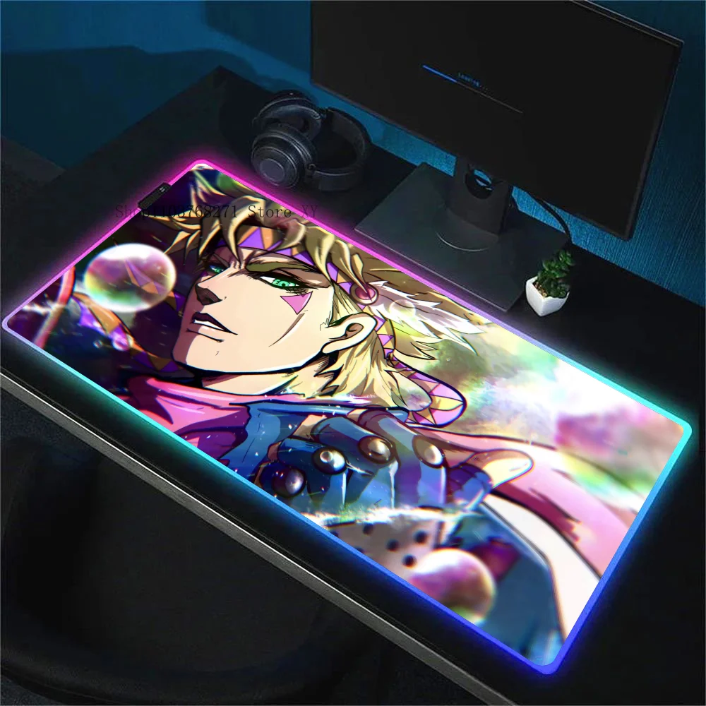 Jojo César Mousepad XXL RGB Gaming Mouse Pads HD Negro Accesorios para jugadores LED grande