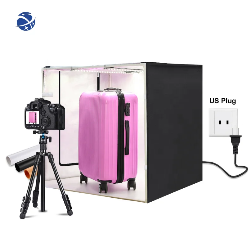 PULUZ 80cm Photography Photo Box Folding 80W 8500LM White Light Photo Studio Shooting Tent Soft Box with 3 Colors Backdrops