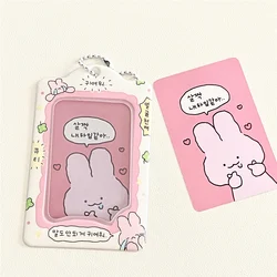 3 Inch Cartoon Photocard Holder Card Keychain Pendant Card Holder Idol Photo Card Case Bank Bus ID Card Protective Cover