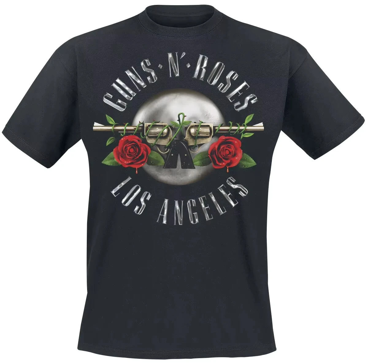 Los Angeles Classic Bullet Logo Guns N' Roses Band T-Shirt Cotton Graphic Tee Men Women Summer Streetwear