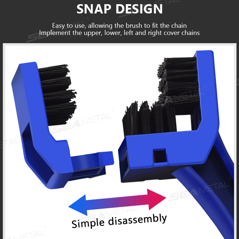 فرشاة تنظيف سلسلة الدراجات النارية من SEAMETAL، فرشاة سلسلة الدراجات الجبلية، فرشاة دولاب الموازنة، سلاسل التنظيف، إزالة الصدأ