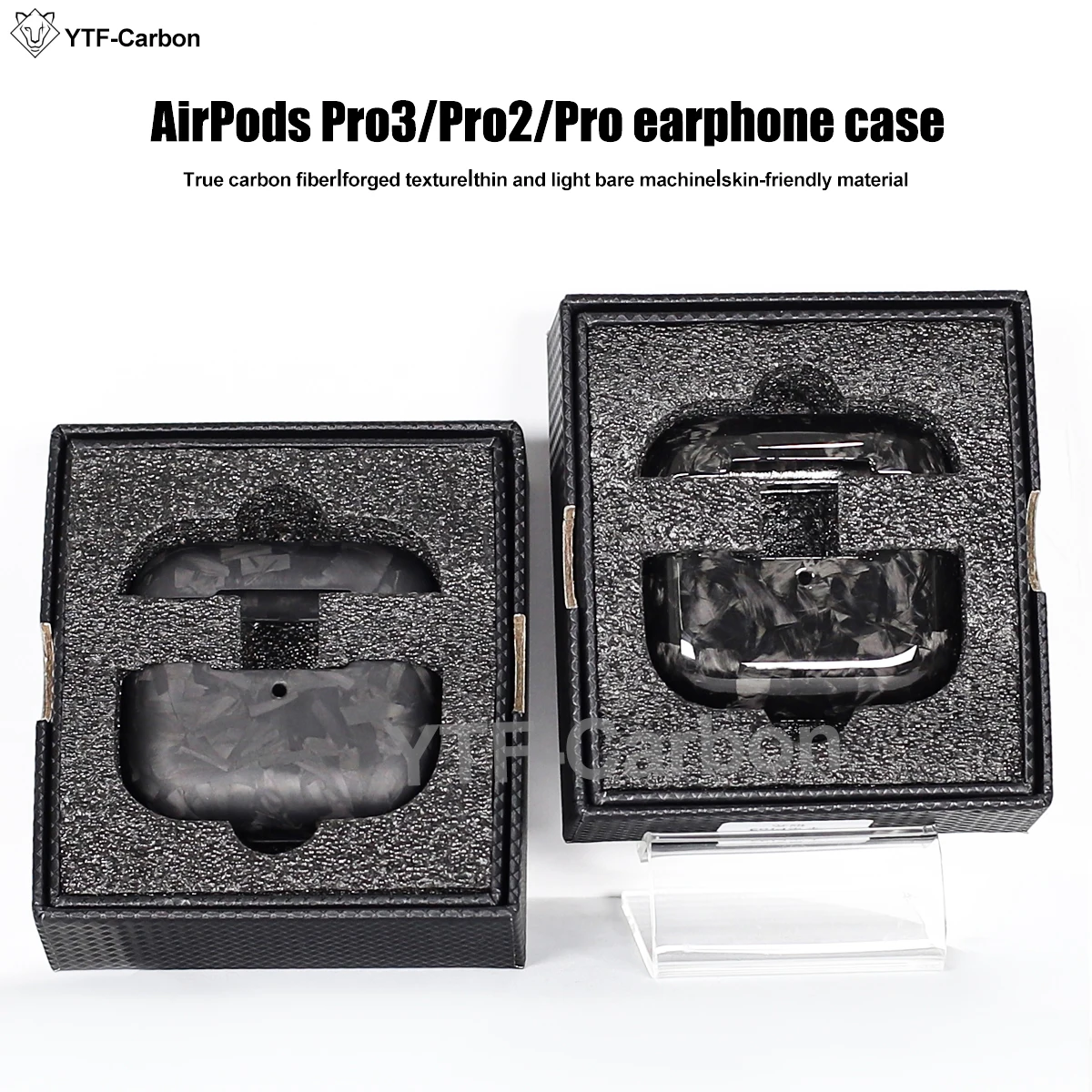 YTF-Carbon Carbonfaser-Hülle für AirPods Pro 3 Kabelloses Laden Bluetooth-Kopfhörer-Schutzhülle für AirPods Pro 2 Dünn und Leicht – Detail 9
