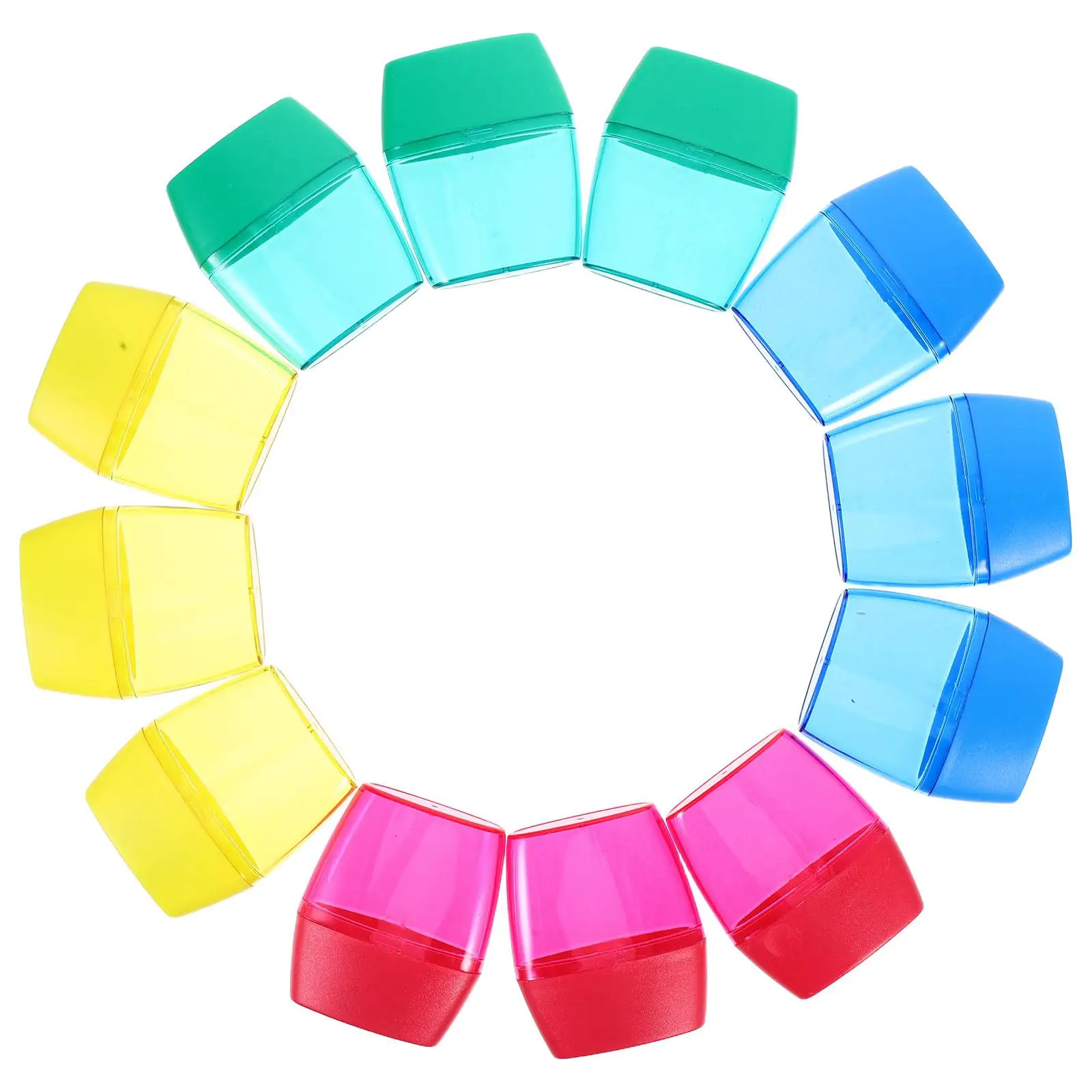 

12 Pcs Double Hole Pencil Sharpener High Capacity Small Plastic Child Manual Set School Office Home Stationery