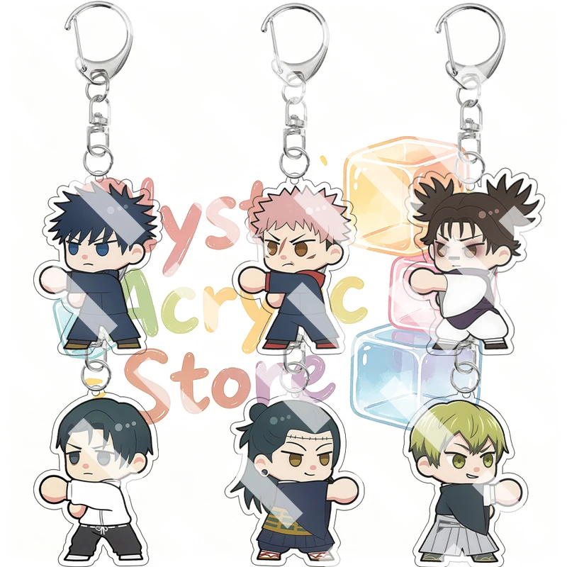 Cartoon Jujutsu Kaisen 5cm Anime Acrylic Keychain Itadori Yuji Choso Okkotsu Yuta Character Cute Bag Pendant Charm Friends Gifts