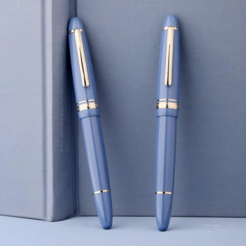 majohn p136 glacier blue fountain pen metal copper piston ef 04 mm f 05 mm escola escritorio student writing pen papelaria 01