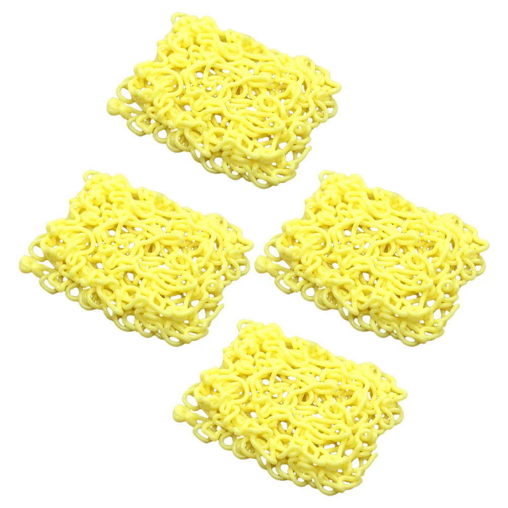 4 Pcs Instant Noodle Model Food Modeling Prop Mini House Models Realistic Noodles Fake Silica Gel Toys Child