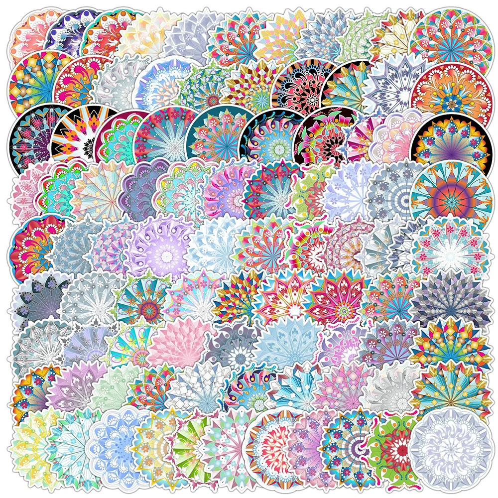 10/30/50/100pcs Cartoon Mandala Aesthetic Stickers Decoration Decals Laptop Motorcycle Phone Car Waterproof Sticker Kids Toy