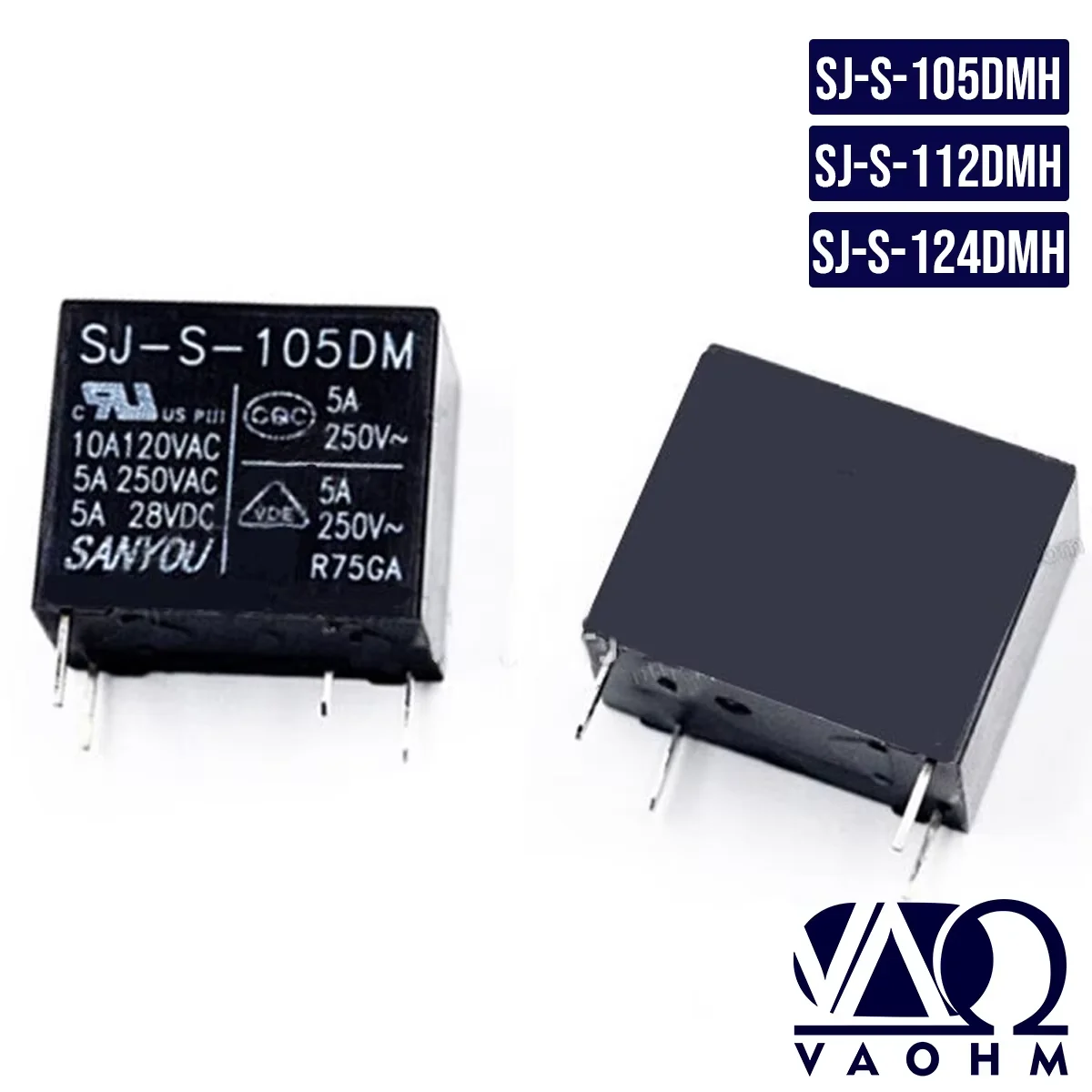 2PCS SJ-S-105DMH / SJ-S-112DMH-SJ / S-124DMH MINIATURE POWER RELAY