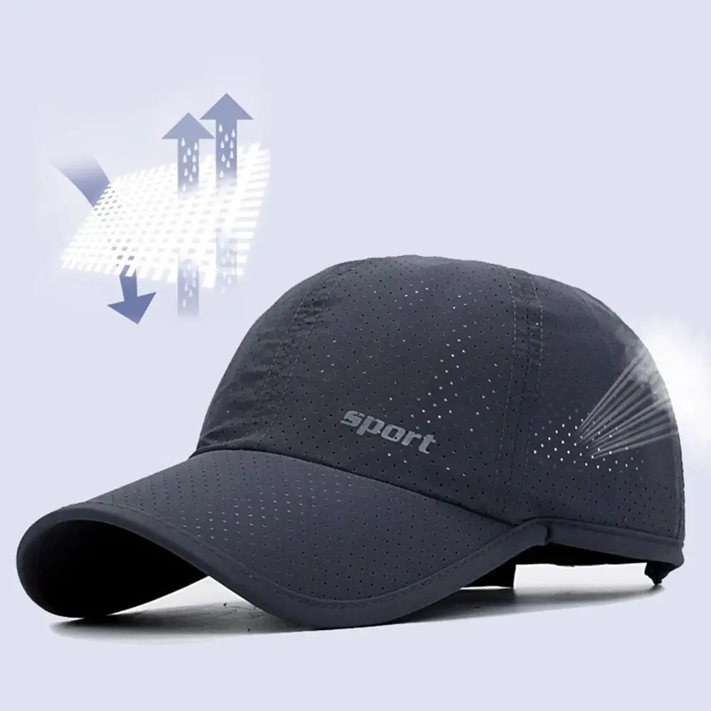 Unisex Wide Brim Mesh Baseball Cap Breathable Adjustable Sun Hat Quick-drying Sunscreen Hat Outdoor Sports