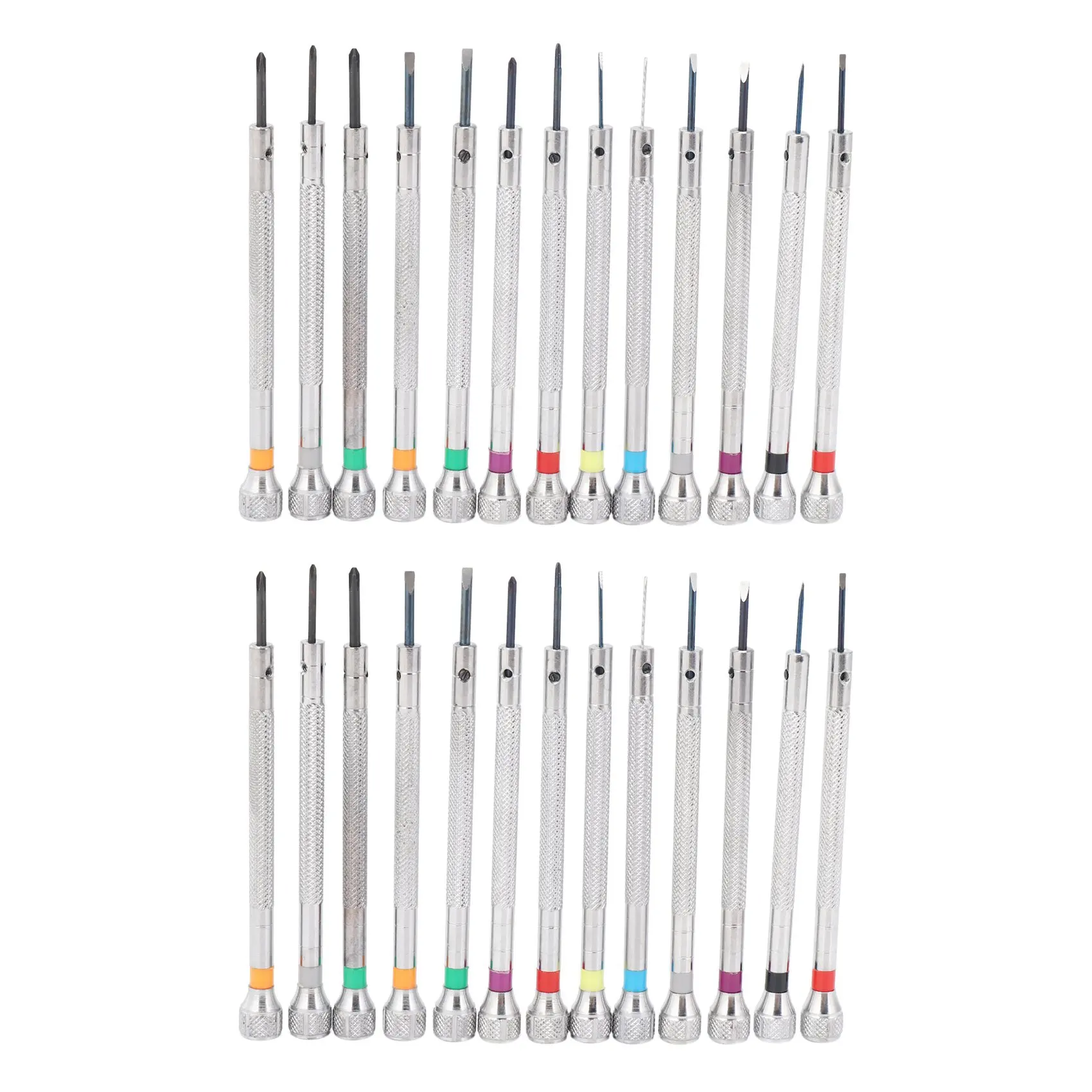 ABKW-0.6Mm-2.0Mm 26Pcs Neue Uhrmacher Schraubendreher Set Uhr Gläser Flache Klinge Sortiment Schlitz Flache Schraubendreher set