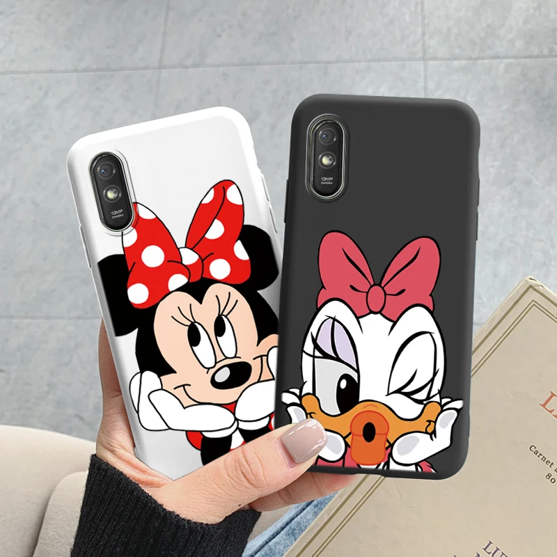 Silicone Phone Case For Xiaomi Redmi 9A 9AT Cover Pink Mickey Minnie Donald Duck Funda For Xiaomi Redmi 9A 9 A Redmi9A Bumper