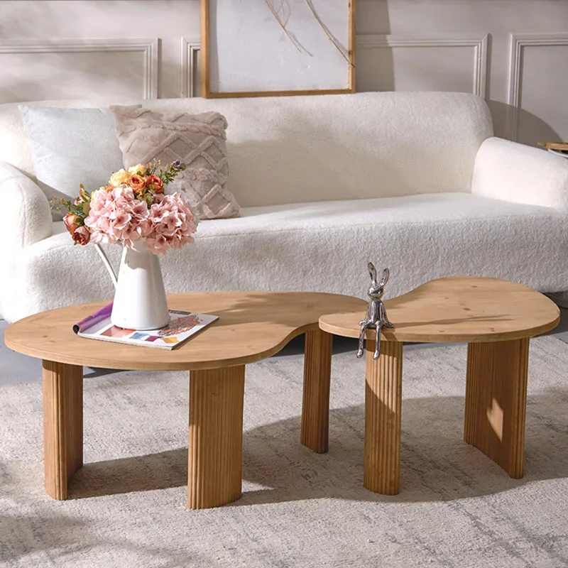 

X18 Solid wood special-shaped side table movable living room, homestay shape, coffee table, log wind side table