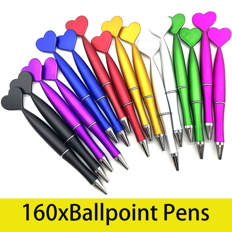 

160Pcs Heart Signature Pen Ballpoint Pen Multi-function Office Pens Ballpoint Gel Pens