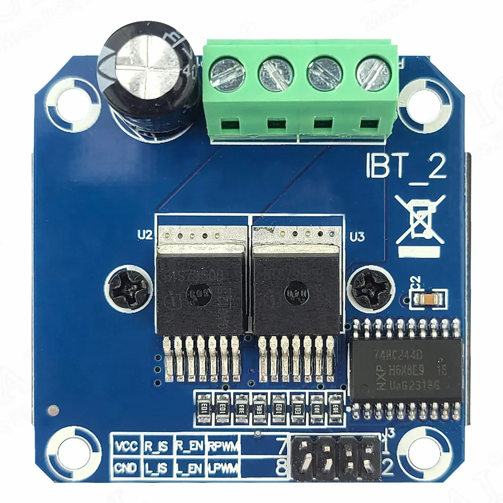 Double BTS7960 43A H-bridge High Power Intelligent Motor Drive Module for DIY Smart Car Semiconductor Refrigeration