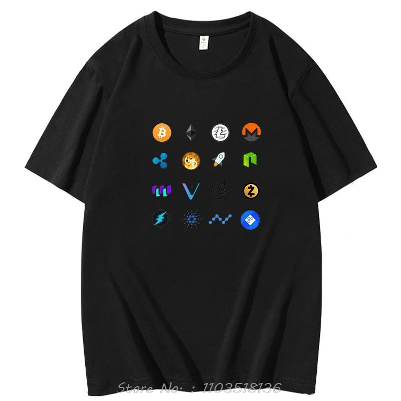 XRP Ripple Coin Cryptocurrency Cotton T-shirt Crypto Coins Family Fashion Summer men's short sleeve t-shirt Harajuku Streetwear