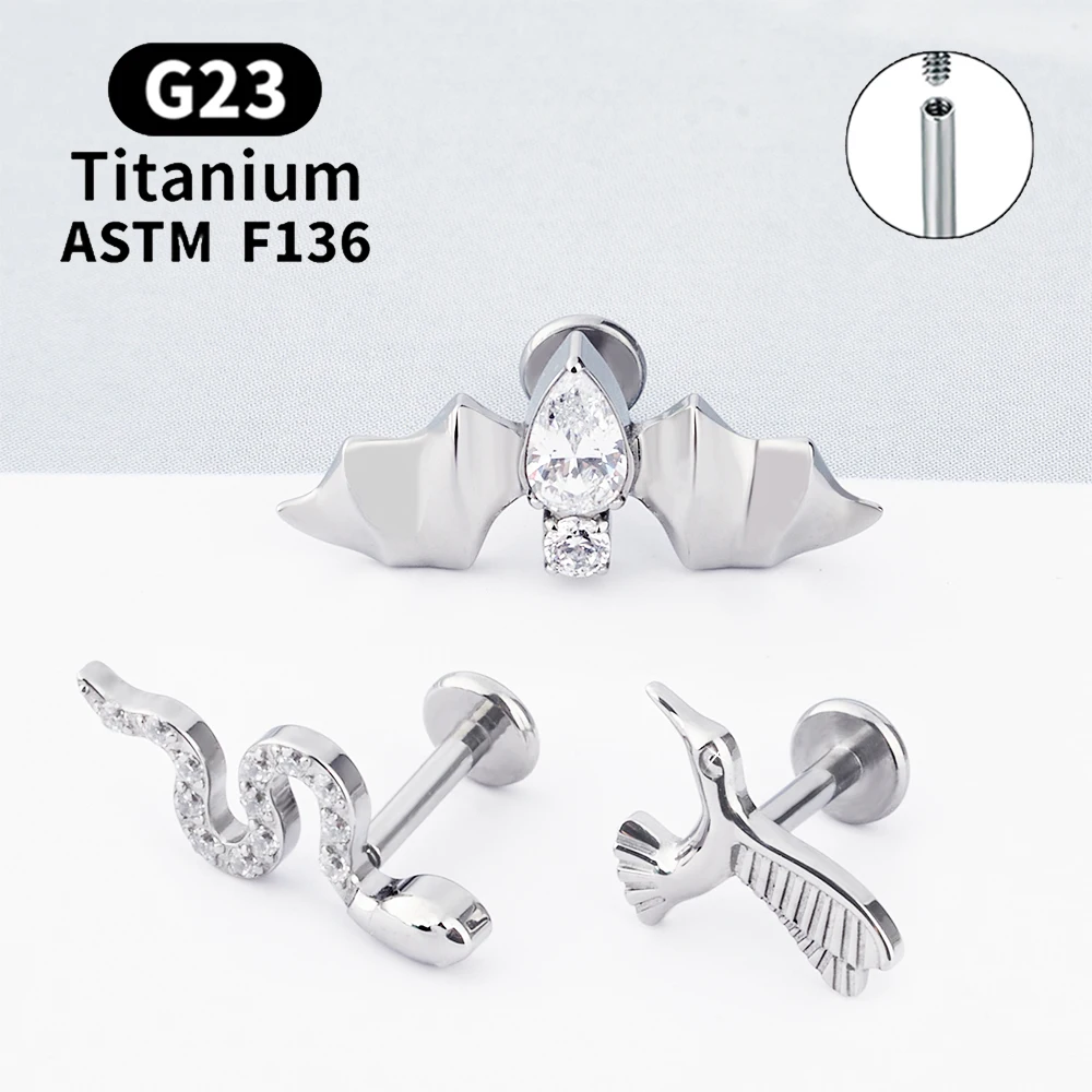 ASTM F136 G23 Titanium 16G Stud Earring Lip Stud Septum Piercing Jewelry for Women Body Jewelry