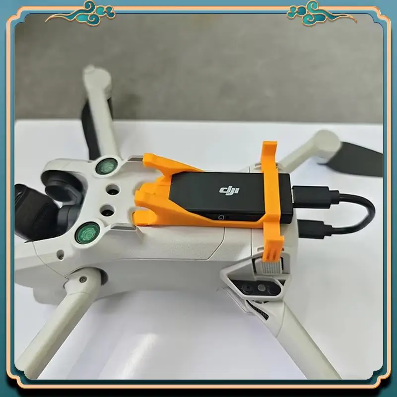 (جديد) - ترس تركيب وحدة الطائرة بدون طيار 4G: دعامة رمادية ثابتة مع هوائي كابل بيانات لـ DJI Mini 3Pro