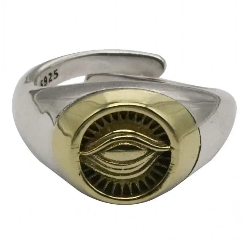 Bestlybuy S925 Sterling Silver Jewelry Patron Saint Of Horus Eye Of Providence God'S All-Eyed Man'S Ring