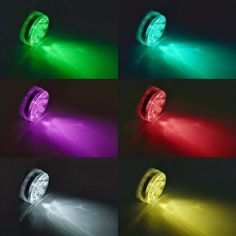1PC IP68 RGB Waterproof LED Light  Suction Cups Remote Control  Powered Color Changing Light for Bathtub Shower Hot Tub Spa Part