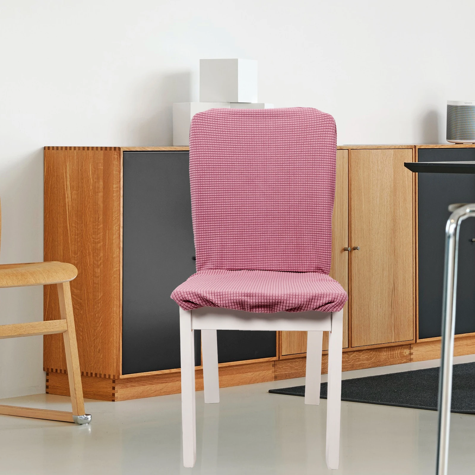 1Set Chair Cover Anti-Scratch Elastic Office Chair Seat Backing Cover Non-Slip Comfortable Polyester Protector for Home