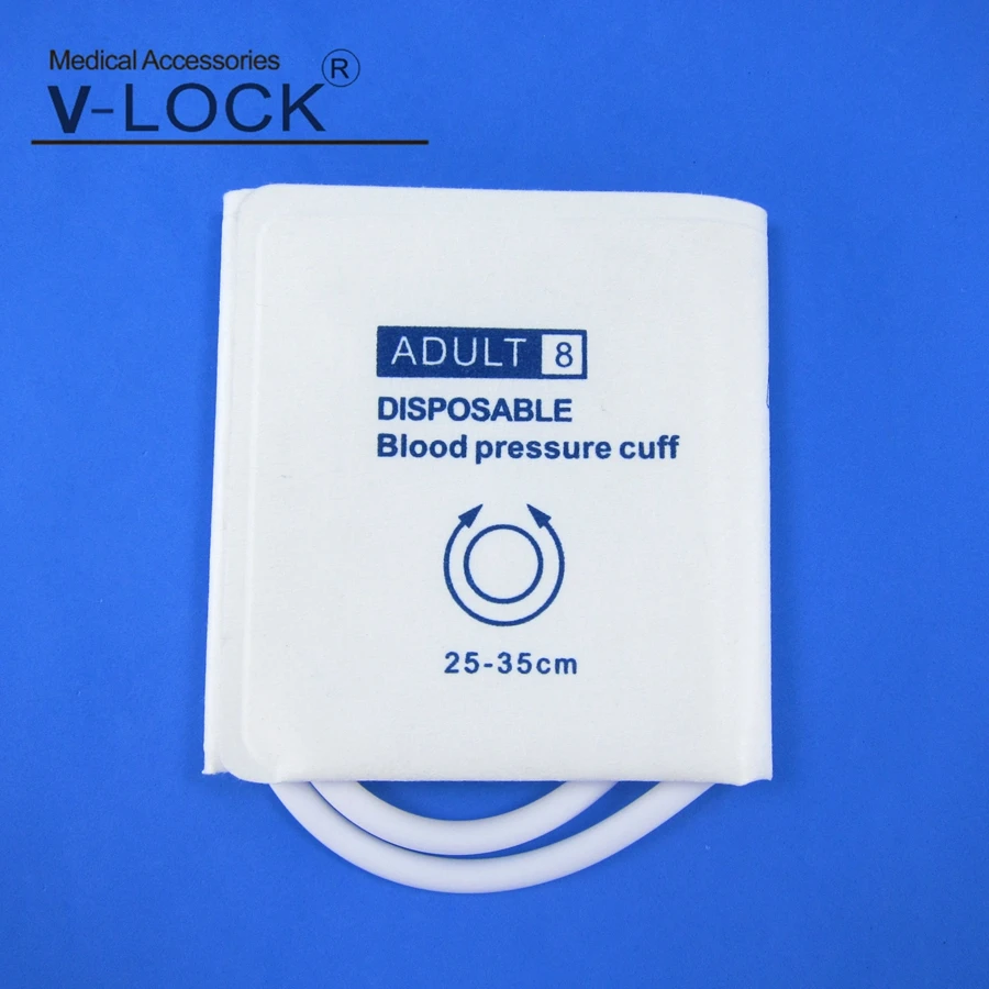 

6size Disposable large adult arm blood pressure cuff without bladder Double tube Non woven fabric compsited PVC appearance coat