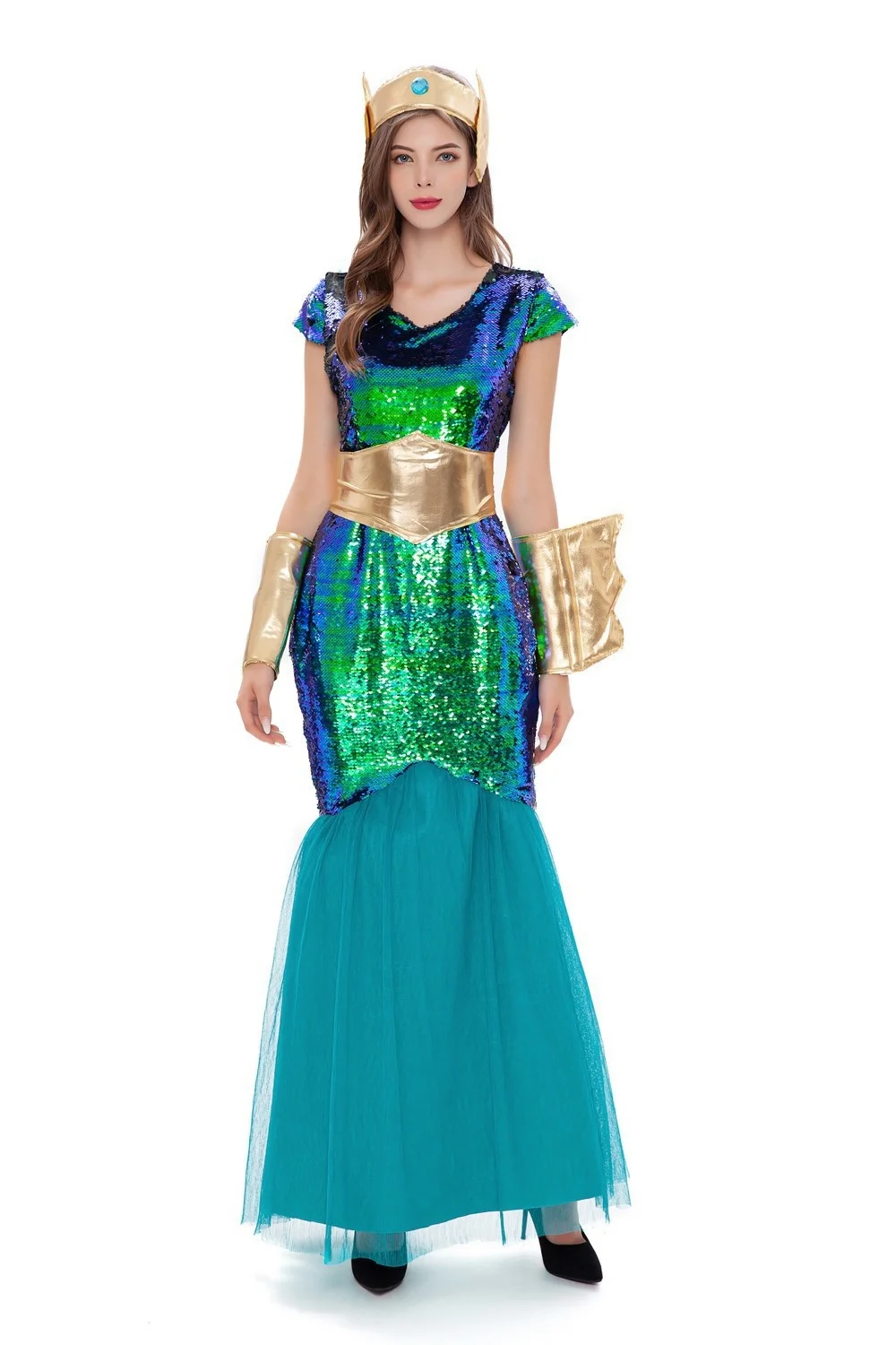 زي تنكري للهالوين على شكل ساحرة البحر ناجا، إلهة الأساطير الرومانية، فستان إلهة البحر للنساء والشابات من سن 8 إلى 25 عامًا #3